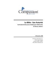 La bible et son autorité, 15-18 ans Année 1