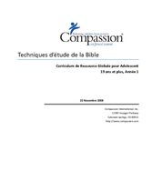 Techniques d'étude de la bible